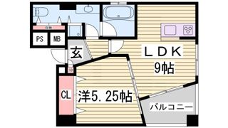 POCO A POCO 三宮ハイタワーの間取り画像