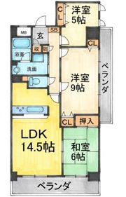 藤和シティーホームズ香里園の間取り画像