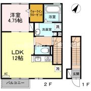 シャンポワール中島Ⅱの間取り画像