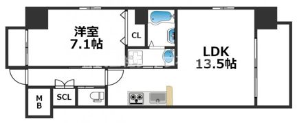 グランカーサ難波元町の間取り画像