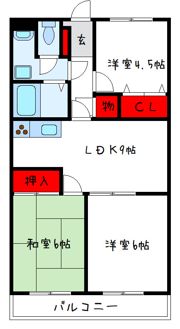 南埜マンション赤塚の間取り画像