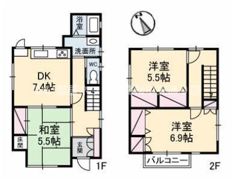 元山町一戸建ての間取り画像