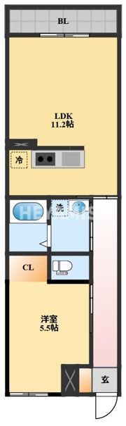 EXCEL長田Bの間取り画像
