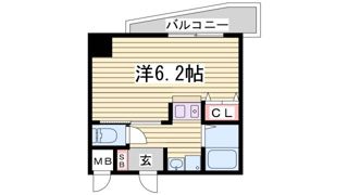 エステムコート神戸県庁前Ⅲフィエルテの間取り画像