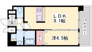 プレサンス三宮東フィールの間取り画像