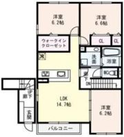 雅 B棟 Bの間取り画像
