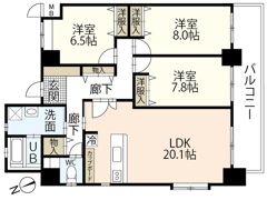 Albero Grande 城北の間取り画像