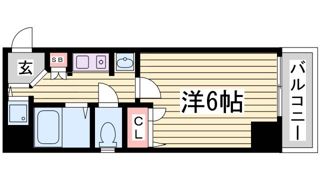 プレサンス神戸裁判所前の間取り画像