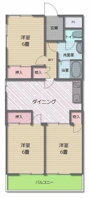 下大井マンションの間取り画像