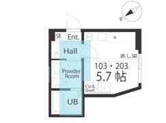 ハーミットクラブハウス井土ヶ谷ⅢA号棟の間取り画像