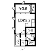Caldo道徳公園 aの間取り画像