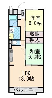 御影野村ハイツB棟の間取り画像