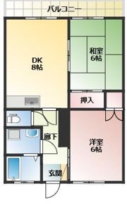 緑町 2DKの間取り画像