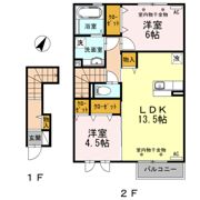 D－room小矢部 B棟の間取り画像
