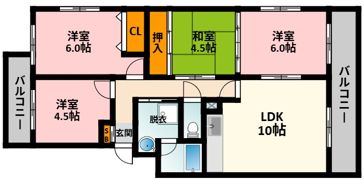 グリーンヒル北千里Ⅰの間取り画像