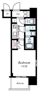 レジュールアッシュ心斎橋ヴィータの間取り画像