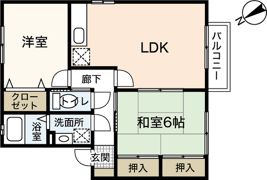 ハイツ赤迫 A棟の間取り画像