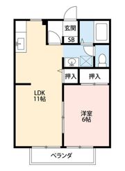 サンヴィレッジやまほ Bの間取り画像