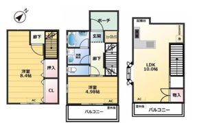 高橋邸テラスハウスの間取り画像