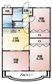 ユーミー姶良Aの間取り画像