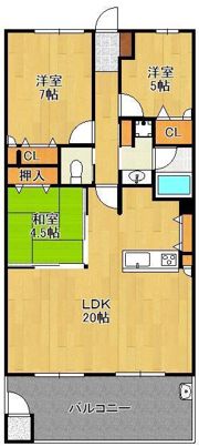折尾クロステージ 405号の間取り画像