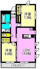 プレミアムツイン高崎 弐番館の間取り画像