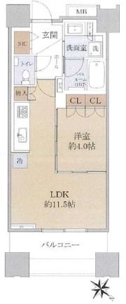 パークホームズ日本橋橘町の間取り画像