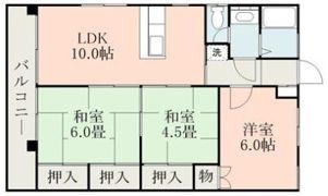 東鋼ハイツの間取り画像