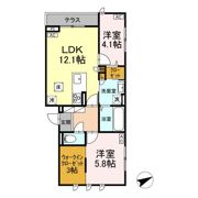 D-comodo関前の間取り画像