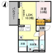 Noble villa鹿手袋 Aの間取り画像