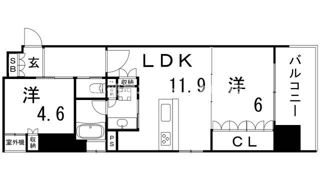 リーガル神戸三宮フラワーロードの間取り画像