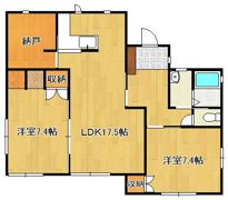 中間中央一橋本貸家の間取り画像
