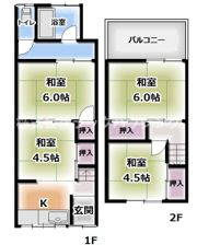 石原町貸テラスハウスの間取り画像