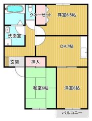 ヴィラソレイユ陵南Ⅱ-Bの間取り画像