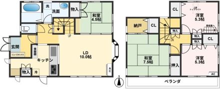 桜区町谷3丁目戸建の間取り画像