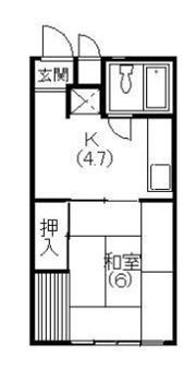 ハイツ門名の間取り画像