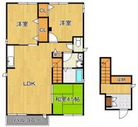 徳力新町戸建 2Fの間取り画像