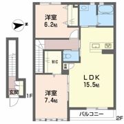 アルヴィータ畑寺 B棟の間取り画像
