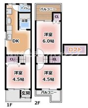 東田町テラスハウスの間取り画像