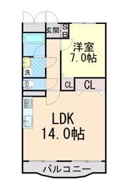 芦屋サウスマンションの間取り画像