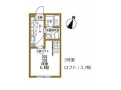 ハーミットクラブハウスマローネB棟の間取り画像