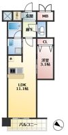 リビオメゾン新大阪の間取り画像