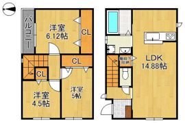 サンラプロ葛原本町IV A棟の間取り画像