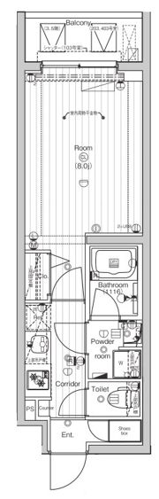 PREMIUM CUBE 東中野の間取り画像