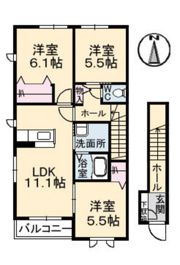 メープルコートNAKAO B棟の間取り画像