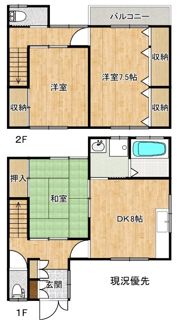 上野貸家の間取り画像