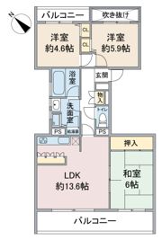 ハイツ東戸塚Ⅱ B棟の間取り画像