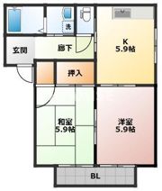 バリュージュ富の原Eの間取り画像