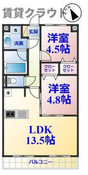 ヴァンヴェール葛城の間取り画像