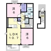 クレドール河辺Bの間取り画像